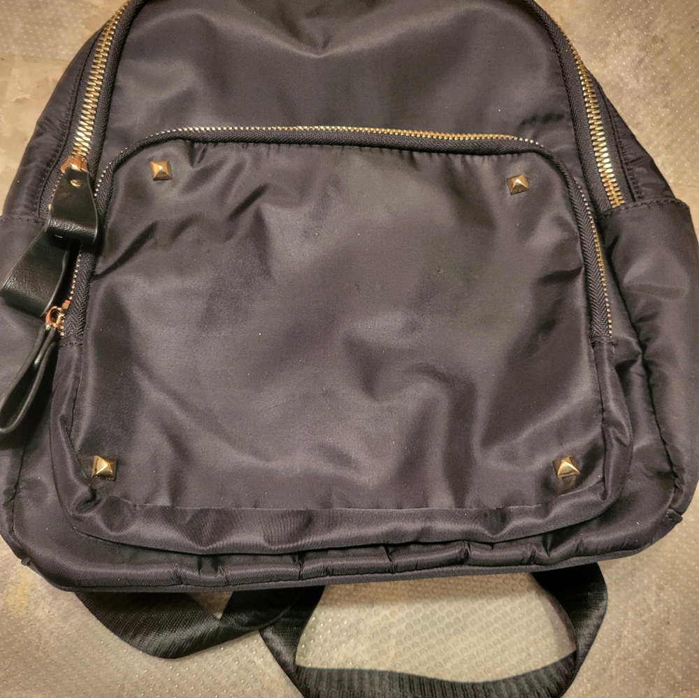 MMS Design Studio Black Backpack with Gold Accents..NWOT